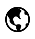 Black and white icon of globe