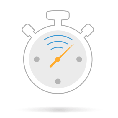 Stopwatch with wireless signal symbol indicating connectivity or tracking
